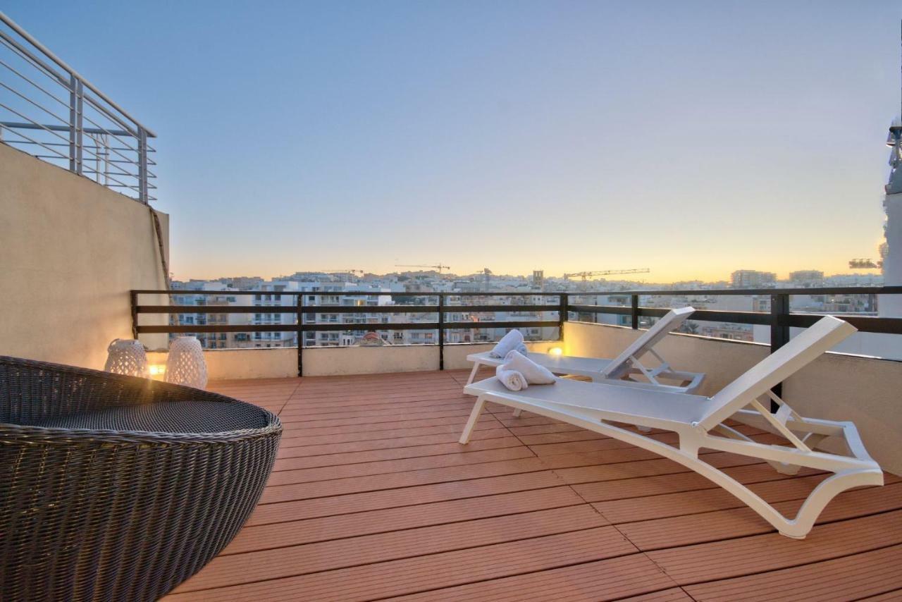 Spinola Court - Stunning Seaview Apartment & Penthouse On Spinola Bay By Shortletsmalta San Julián Exterior foto